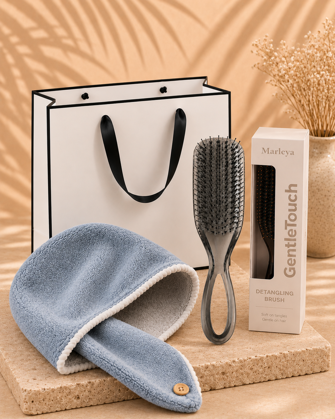 Marleya Brush Duo including the Gentle Touch Detangling Brush and Refresh Spray Brush