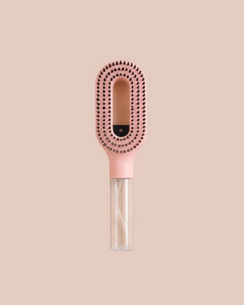 Marleya Refresh Spray Brush in Light Pink with built-in water mist for detangling and styling